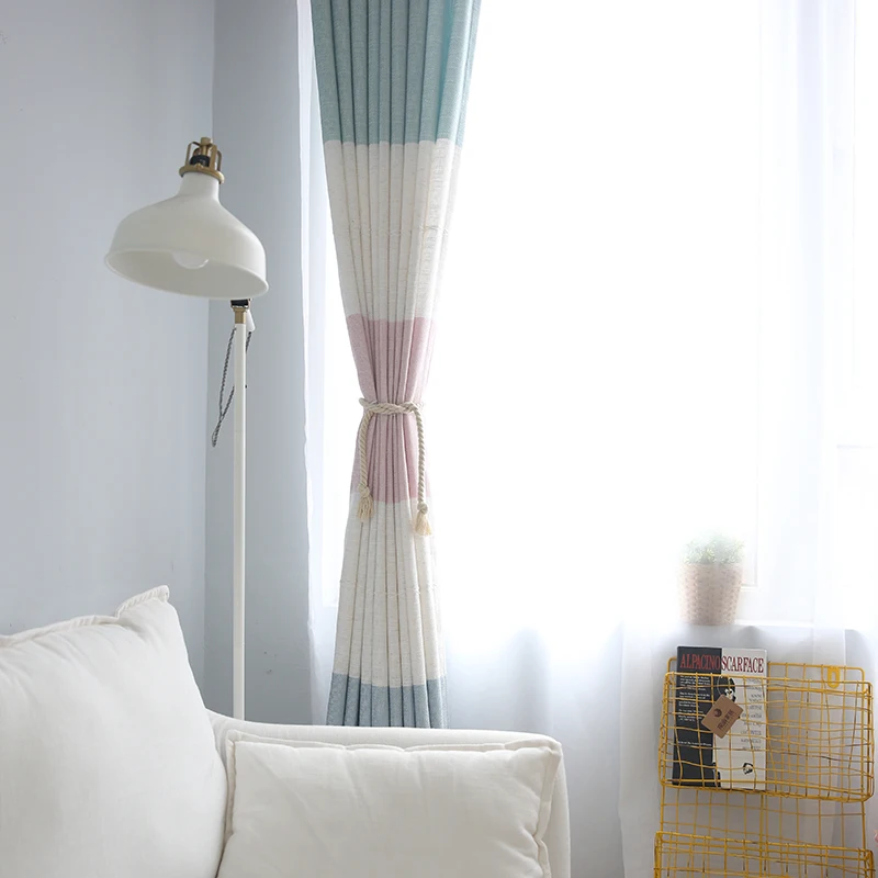 Льняные занавески на окна с принтом в японском и корейском стиле для девочек