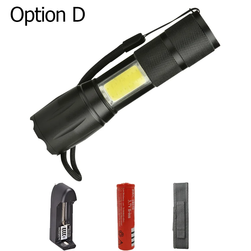 Option D Litwod Z20A100C светодиодный светильник-вспышка XML-T6+ COB 5000лм фонарь светильник водонепроницаемый защитный фонарь 4 режима масштабируемый для кемпинга - Испускаемый цвет: Option D