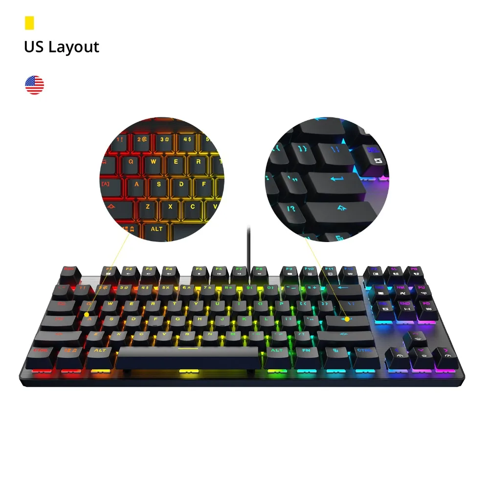 DREVO Tyrfing V2 87Key RGB подсветка игровая механическая клавиатура Программирование