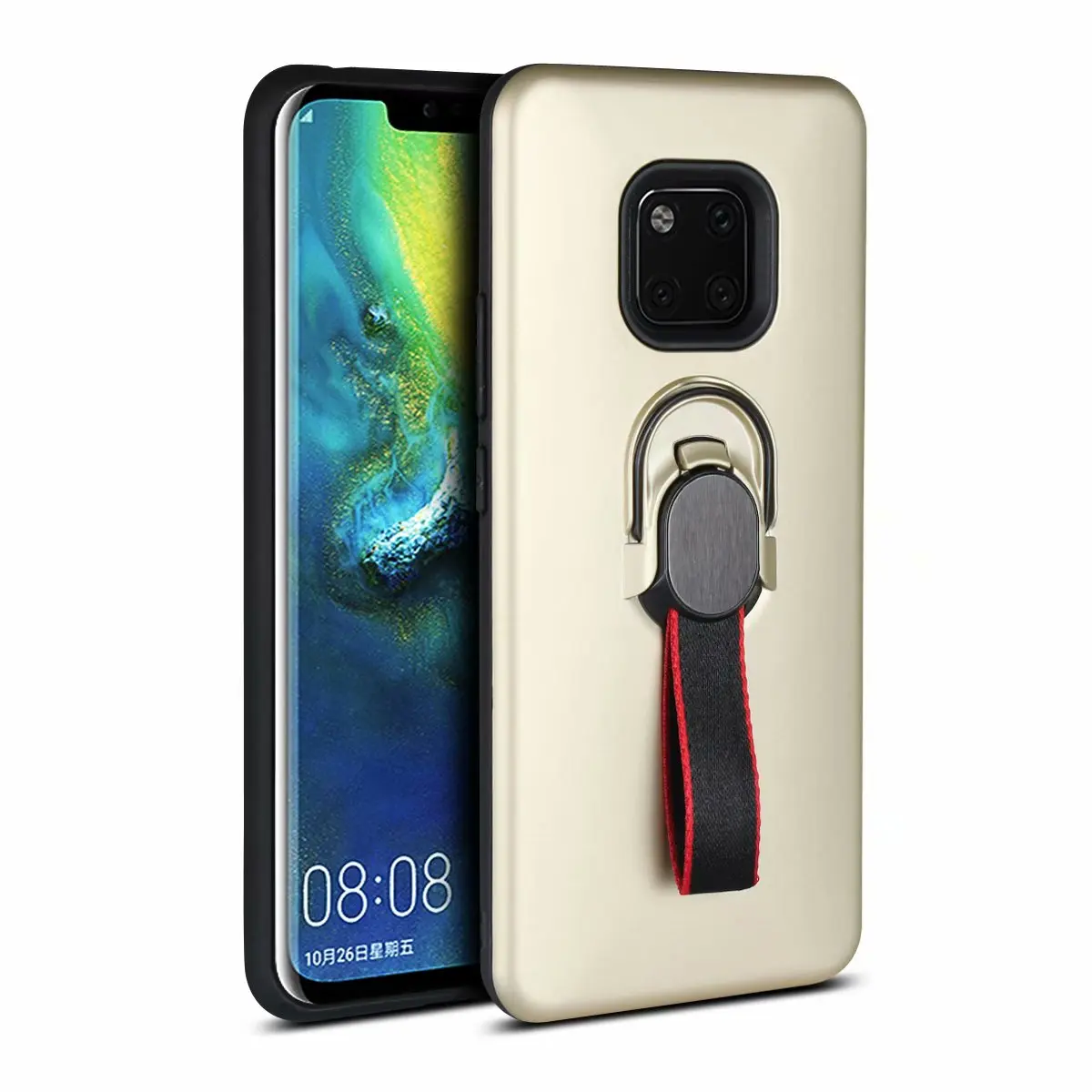 Жесткий чехол для huawei mate 20 Pro из поликарбоната+ ТПУ с магнитным кольцом-подставкой, защитный чехол на заднюю панель для huawei mate 20 lite mate 20 shell - Цвет: gold