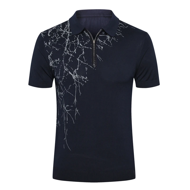 Мужская рубашка поло с принтом в виде змеиной кожи|Поло| |