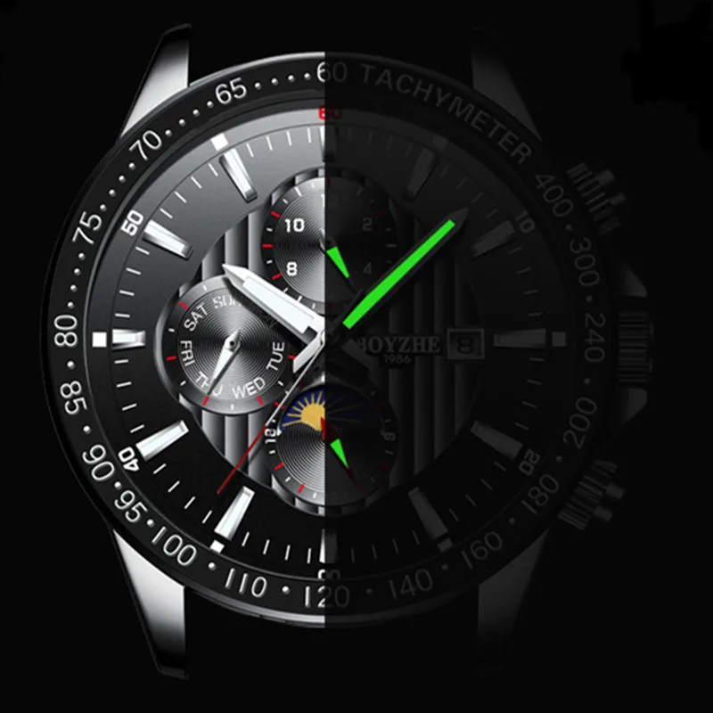 BOYZHE Herren Neue Automatische Mechanische Uhr Edelstahl Mode Повседневный Leucht Luxus Marke Sport Uhren Relogio