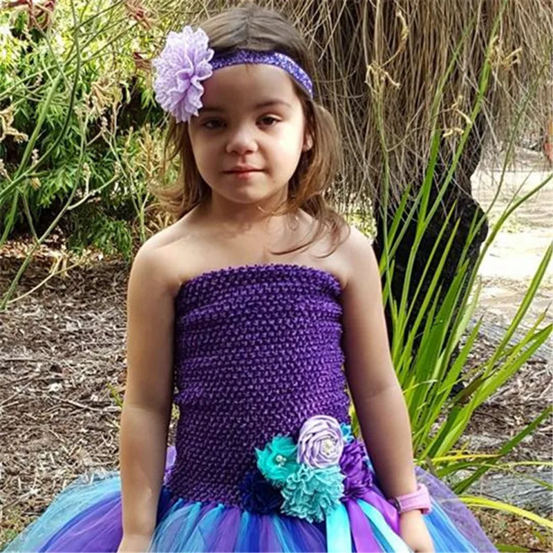 PRINCESS TUTU Mermaid Ariel Costume Halloween Girls Dresses Flower Kids Birthday Party Dress Fancy Girl Clothes Vestido K033 | Детская