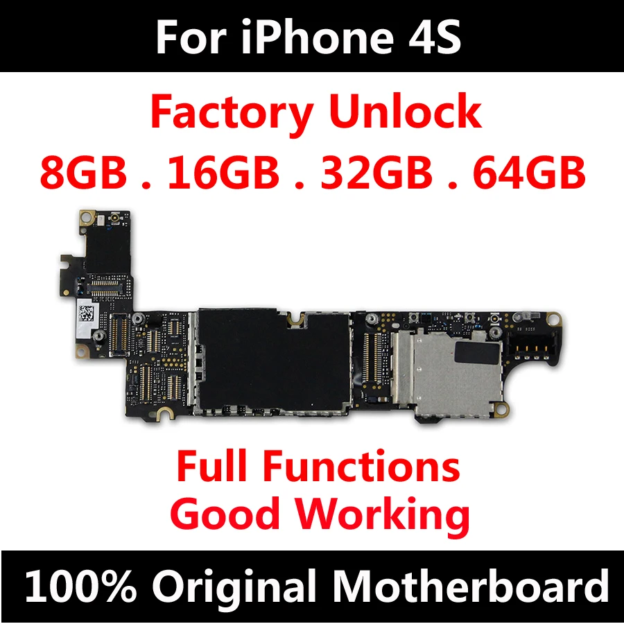 8 ГБ 16 ГБ 32 ГБ 64 Гб оригинальная материнская плата для iPhone 4S Полная разблокировка официальная версия материнская плата IOS материнская плата с полным чипом