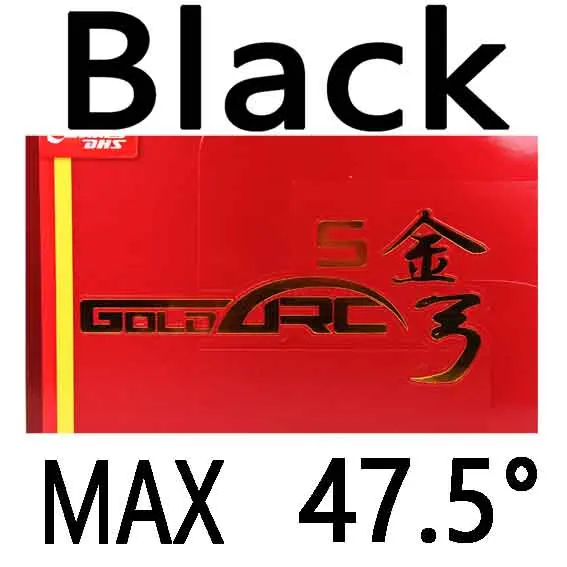 Black MAX H47.5 DHS GoldArc 5(GA5, сделано в Германии) Золотая дуга для настольного тенниса резиновая губка для пинг-понга GoldArc-5 - Цвет: Black MAX H47.5