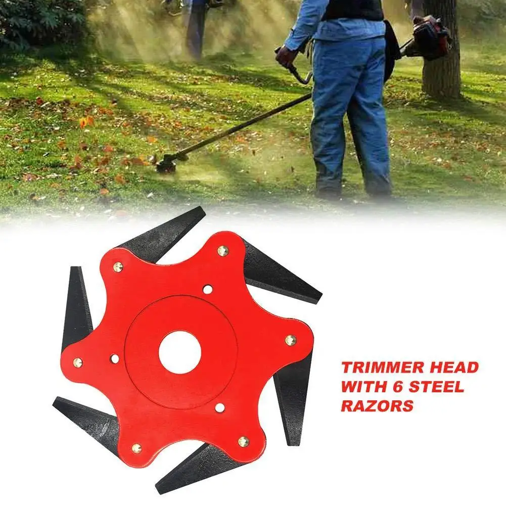NEWEST 6 Teeth Grass Cutter Head Steel Blade Trimmer Manganese Blade Garden Cutter Blade Lawn Machine Accessory Power Tool