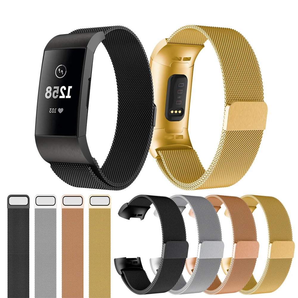 Новая Миланская петля для Fitbit charge 3 Charge3, ремешок для часов, браслет из нержавеющей стали, Сменные аксессуары для часов Ремешок, браслеты