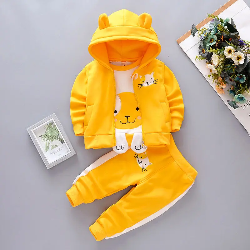 Комплект из 3 предметов одежда для девочек Хлопковая весенняя толстовка с