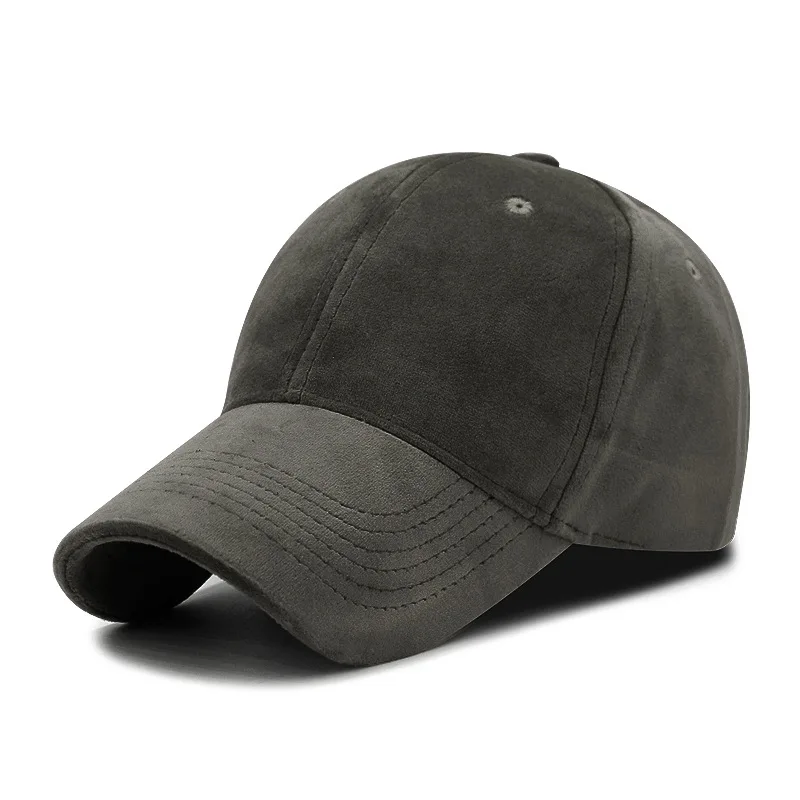 Dark gray Однотонная Вельветовая бейсболка, черная брендовая Кепка s, Мужская бейсболка, модная Регулируемая косточка, Женская Спортивная Кепка для гольфа - Цвет: Dark gray
