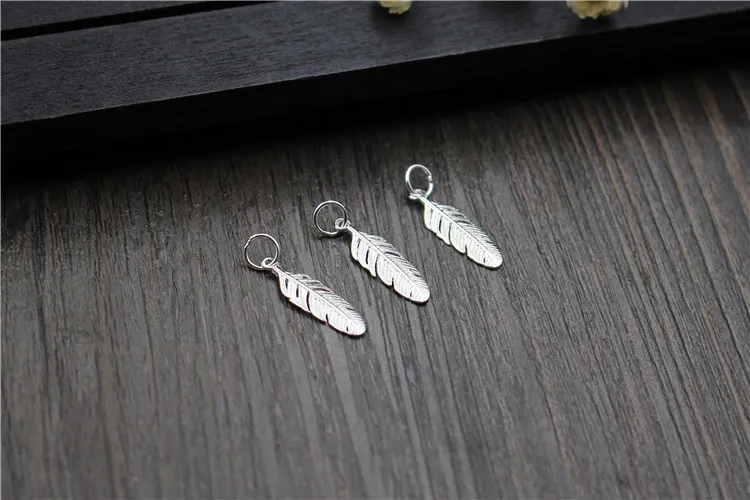 Подвеска из серебра 925 пробы с перьями 2 шт.|Ювелирная фурнитура и компоненты| |