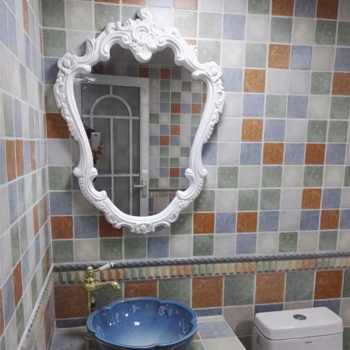 Нордическое ретро европейское зеркало для ванной комнаты 63 см x 87 туалетное