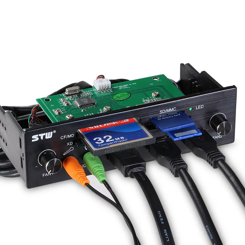 En Labs 5 25 &quotPC компьютер спереди Панель USB 2 0 Card Reader MD SD/MMC XD TF M2 MS 64 г CF w/Скорость