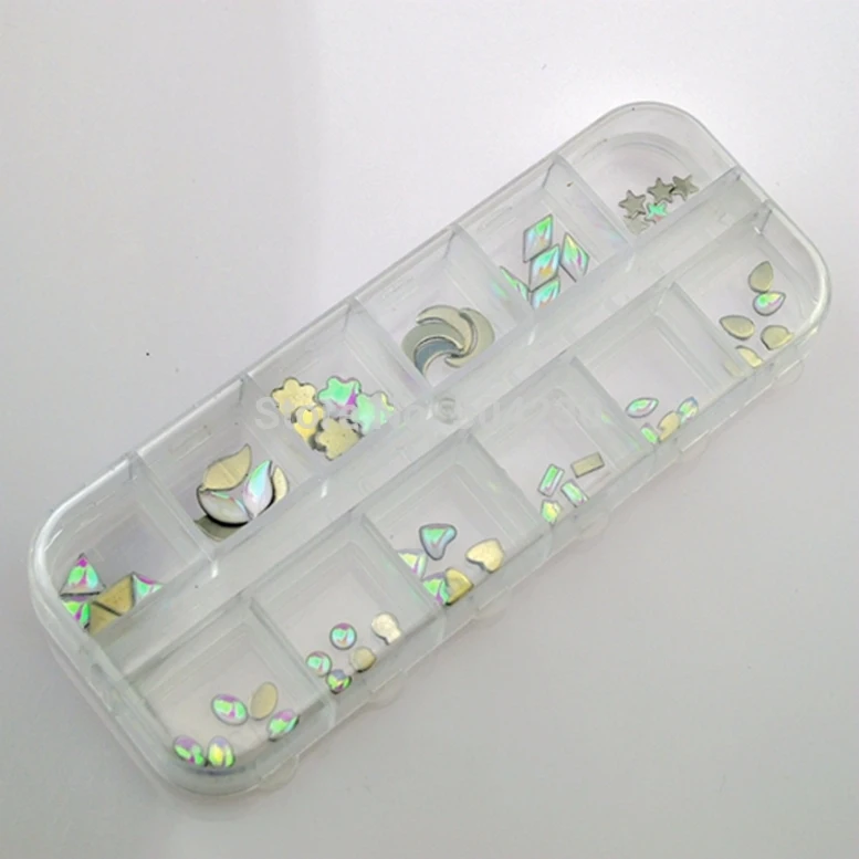 12 форм 3D акриловые инструменты для украшения ногтей Стразы драгоценные камни