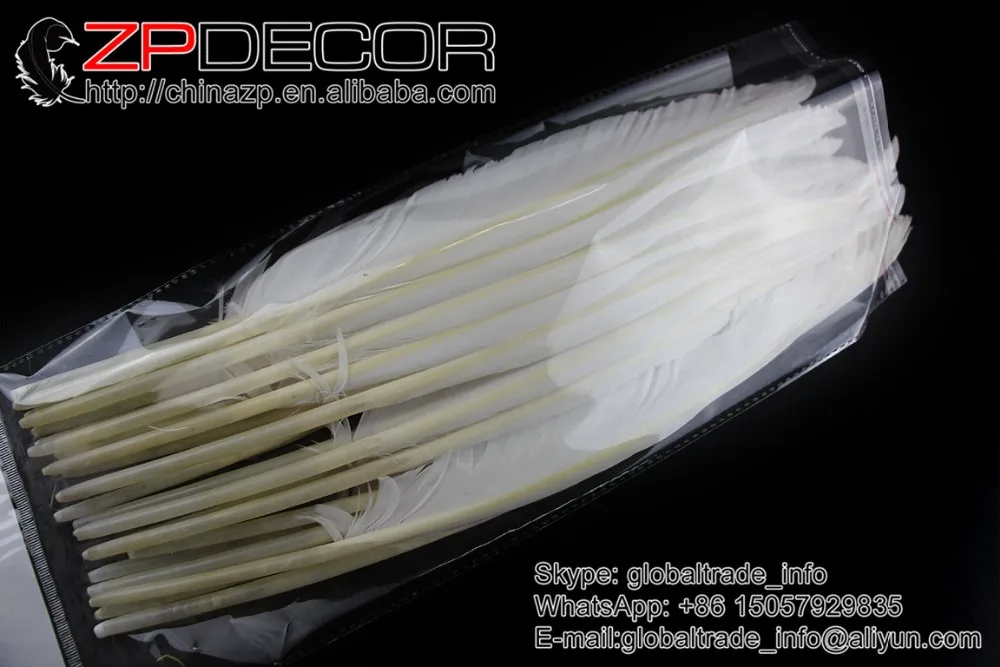 ZPDECOR 50 шт./лот 25-30 см (10-12 дюймов) ручной выбор натурального белого гусиного пера