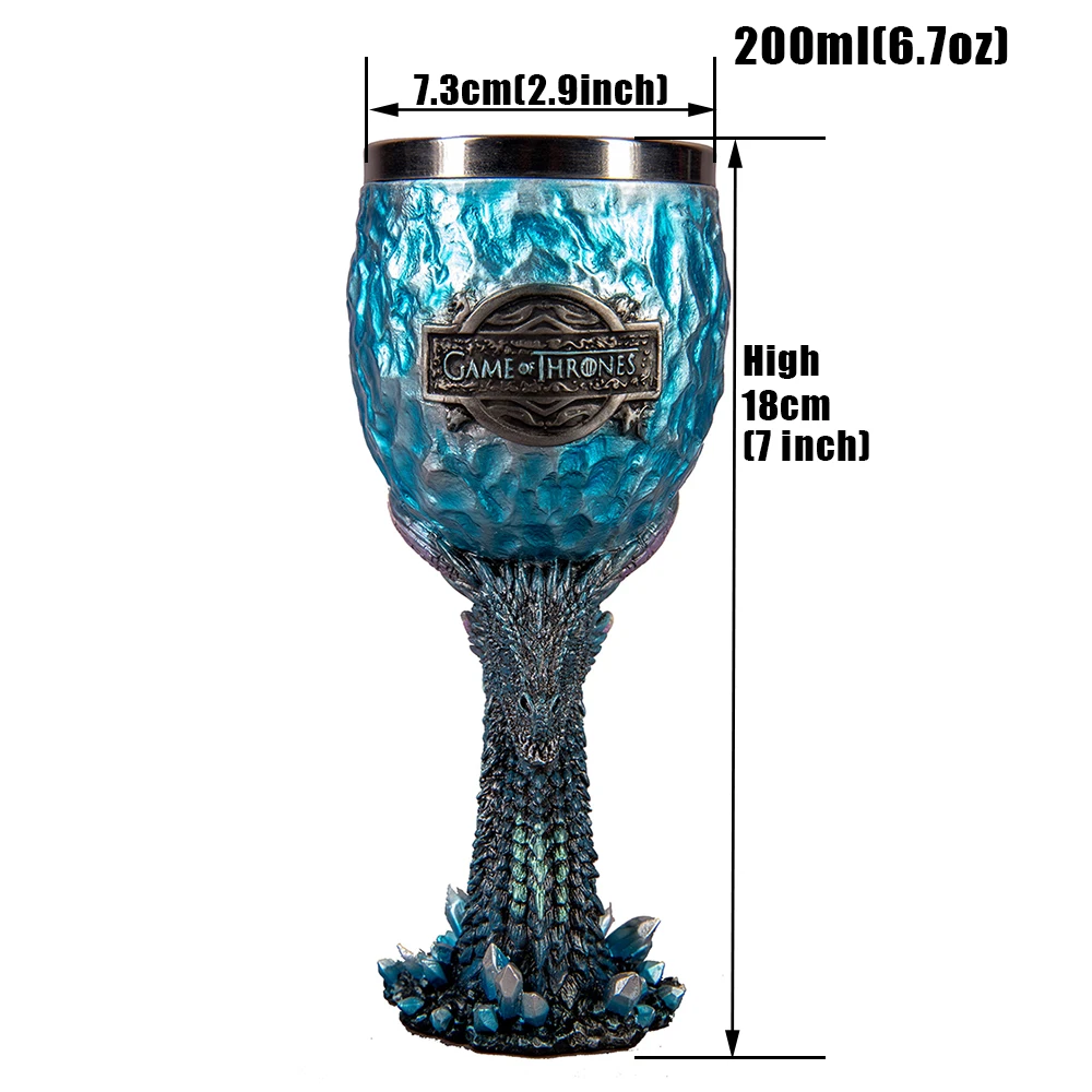 Игра трон кубок бокал для вина дом Старк легенды мечи Viserion белый ходунки Кубок подарок на Рождество, Хэллоуин