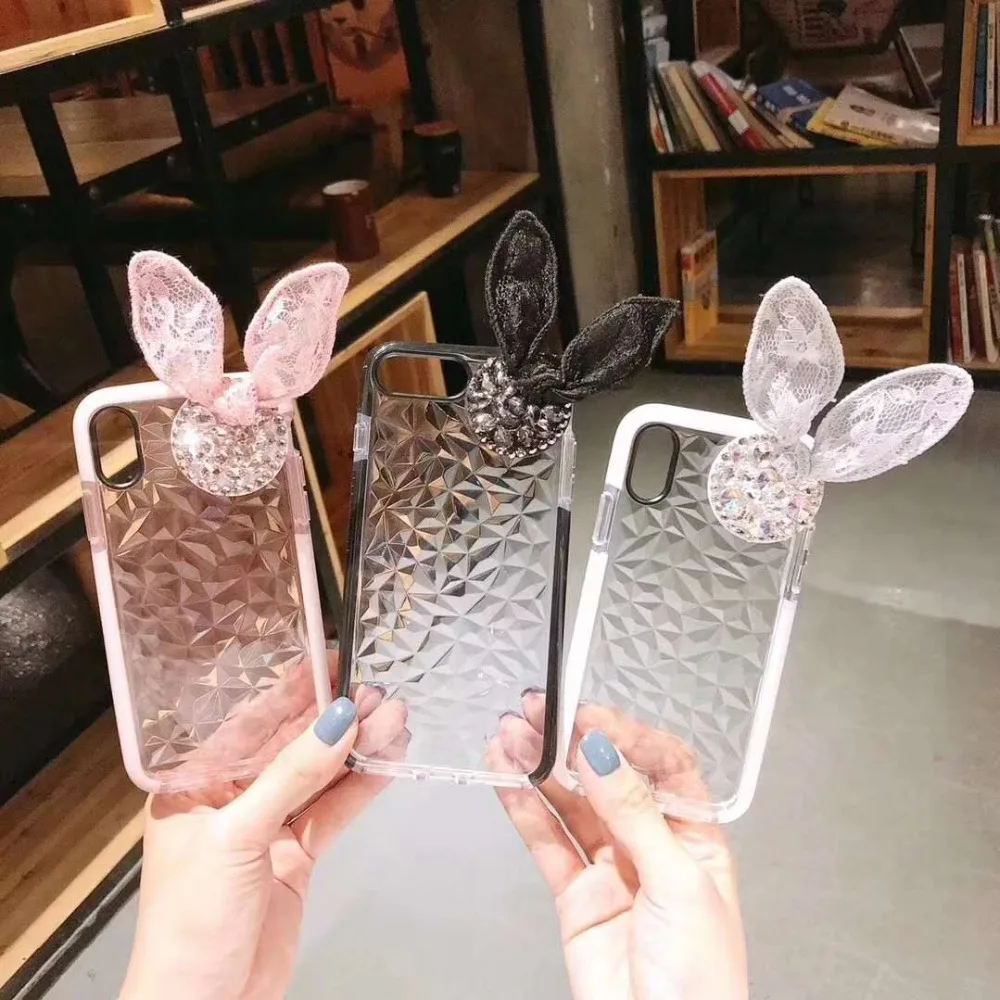 Роскошный чехол с кроличьими ушками для iPhone11 Pro MAX X XR XS 6 6S 7 8 Plus|Бамперы| |