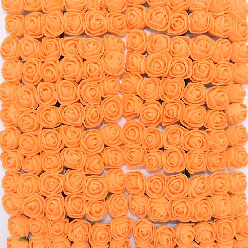 PE17 Orange 36/72 шт. 2 см мини пены розы искусственные цветы для свадьбы украшение автомобиля DIY, украшенные цветами; домашние туфли венок декоративный Свадебный букет поддельные цветок - Цвет: PE17 Orange