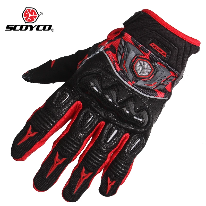 

SCOYCO MX49 Genuine Leather Carbon Fiber Motorcycle Gloves Dirt Bike Moto para guantes motocross Off Road ATV racing glove