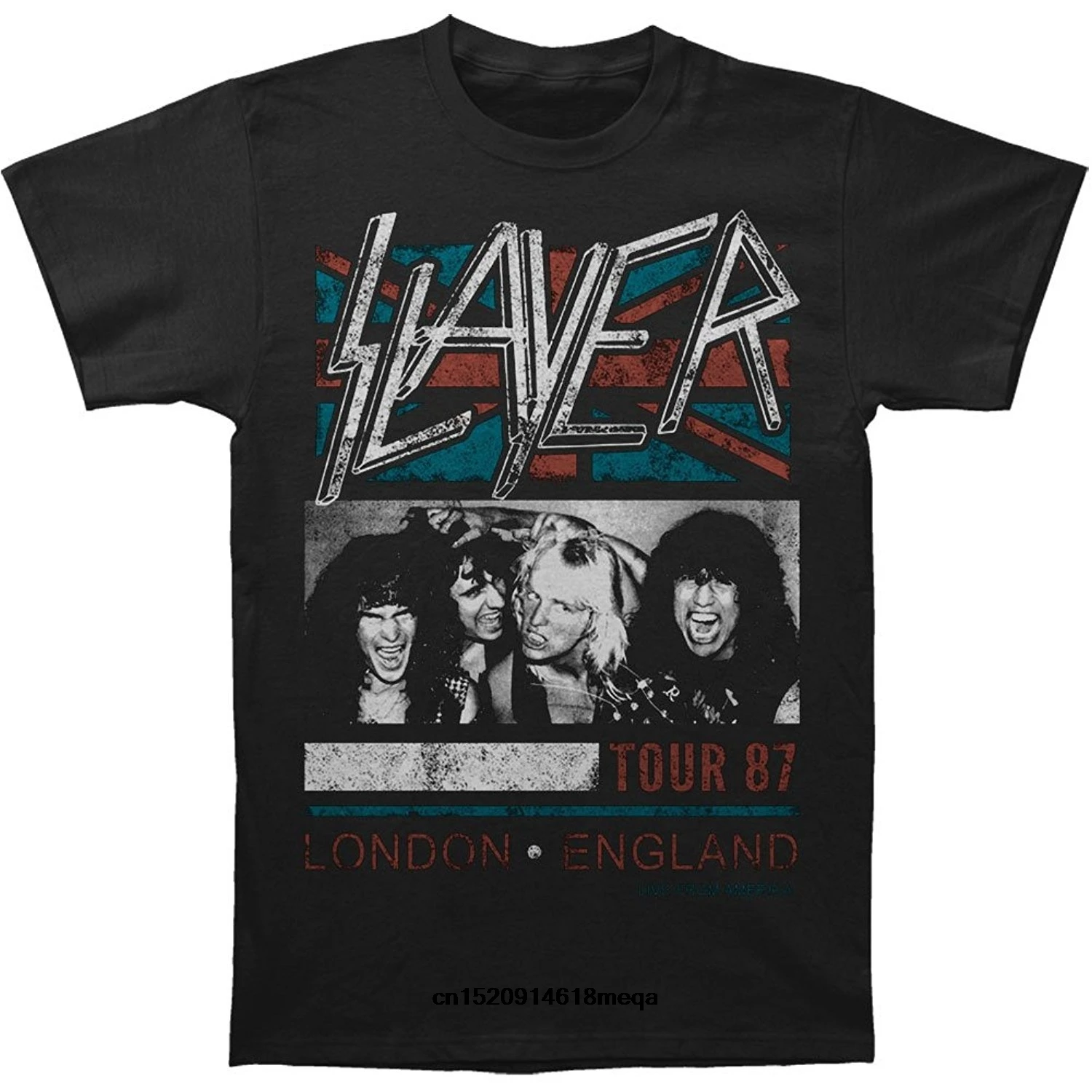 Возьмите Забавные футболки Slayer Для мужчин Лондон 87 хлопковая Футболка