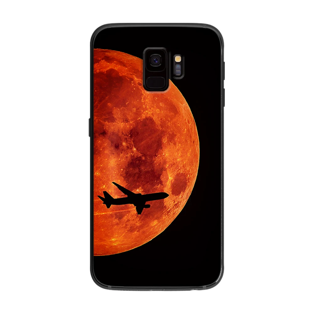 Космос Луна милые кошки черный для samsung Galaxy A5 A6 A7 A8 A9 2018 2019 плюс M10 M20 M30 мягкий чехол