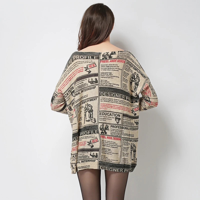 Женское шерстяное платье с круглым вырезом свободный свитер большого размера