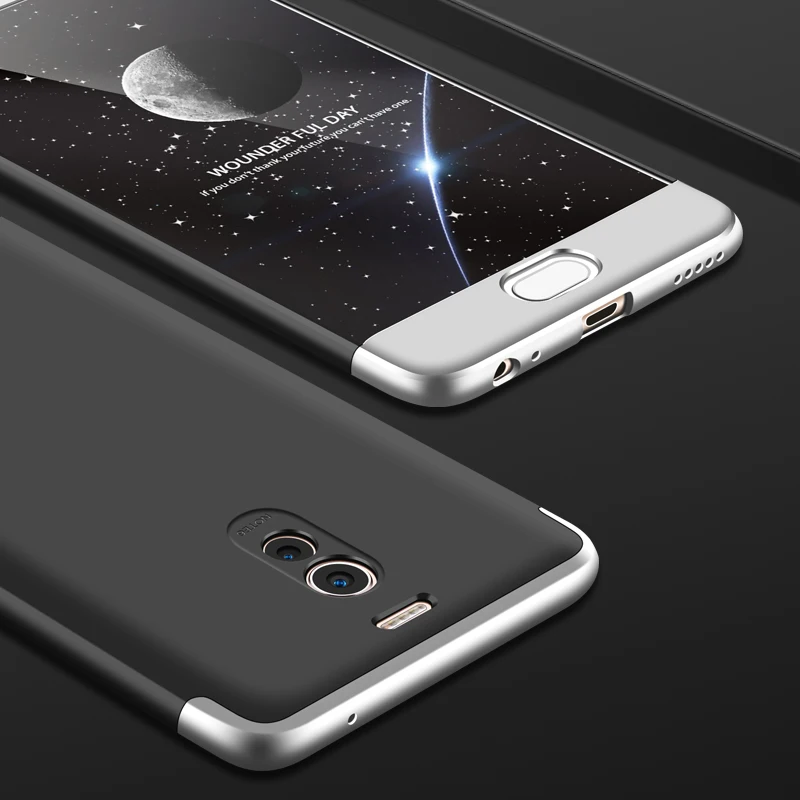 black and silver 3 в 1 Гибридный 360 полный жесткий чехол на мейзу m6 note m5 note m3 M6s E2 / чехол на мейзу м6 ноте м5 ноте м3 ноте м6s задняя крышка матовая чехол на meizu чехол M6S M6 Note мейзу м6s м6 ноте - Цвет: black and silver