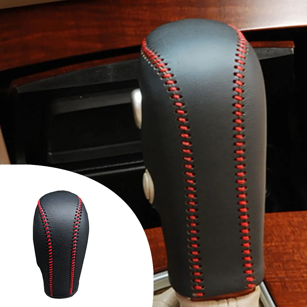 Автомобильный чехол из искусственной кожи для Nissan Geniss Tiida 2005-2010 Sylphy 2006- LIVINA 2008-2012 Bluebird 2006 ручка переключения передач - Название цвета: Red