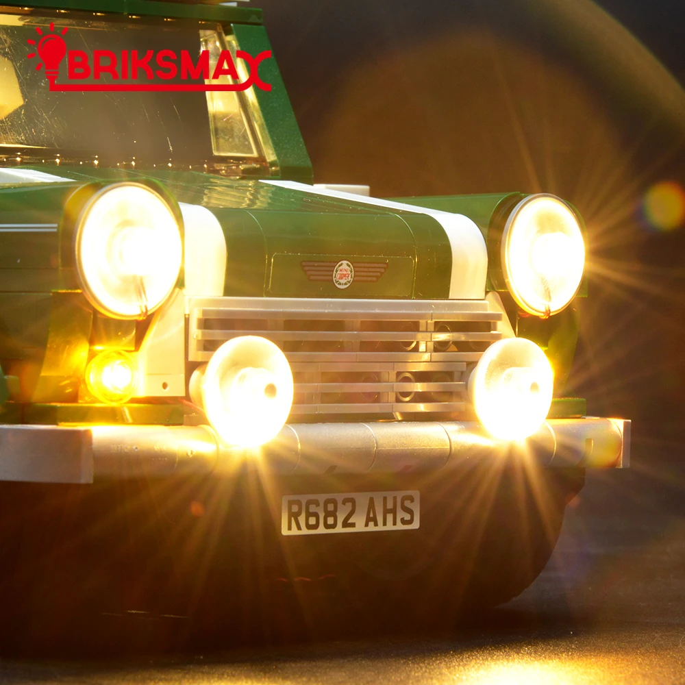 BriksMax светодиодный светильник, набор для создателей, модель Mini Cooper, строительные блоки, игрушка, модельное освещение, набор, совместимый с 10242
