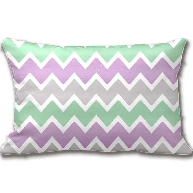 Лавандовый фиолетовый серый мятный зеленый Полосатый чехол для подушки