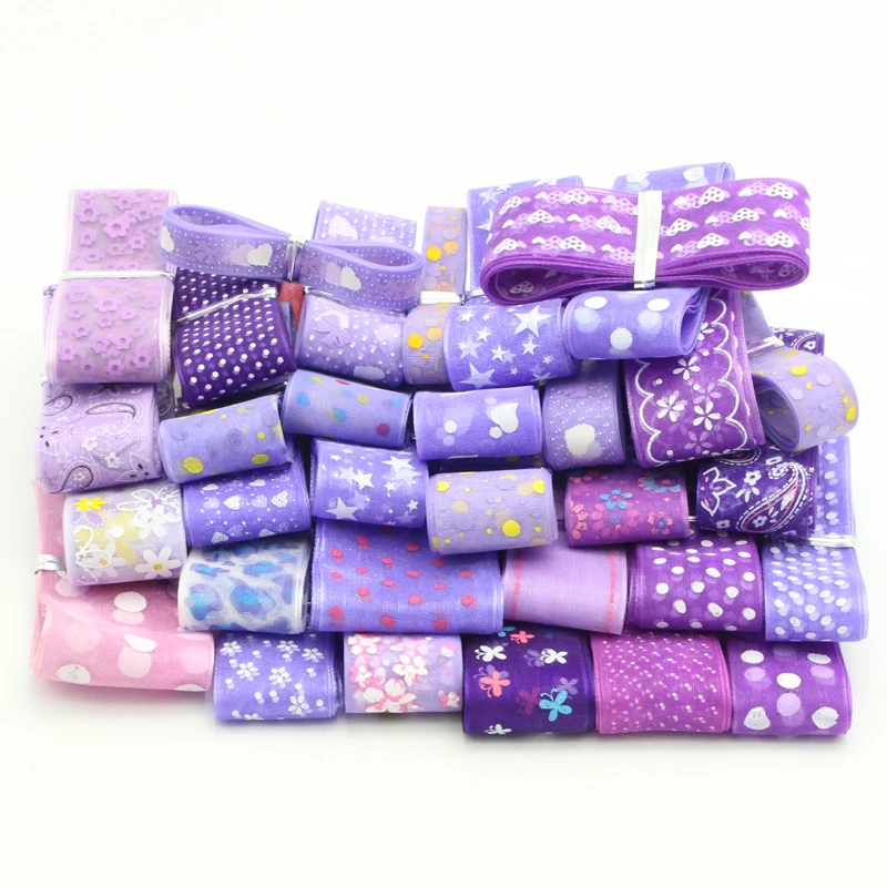 Lucia crafts 12y/24y, 1y/style 10-40 мм различные печатные ленты из органзы материалы для головных уборов DIY Швейные аксессуары P0202
