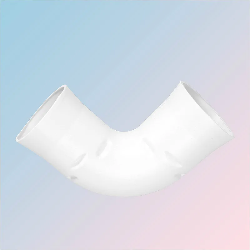 75mm PE 90 Degrees Elbow Ducting 2-Way Equal Connector Coupler For Ventilation System Air Duct with Corrugated Fixing Grooves |