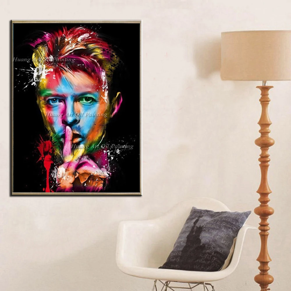 

Top Artist Hand-painted High Quality Abstract David Bowie Portrait Oil Painting Wall Painting Figure Face Paintings Home Decor
