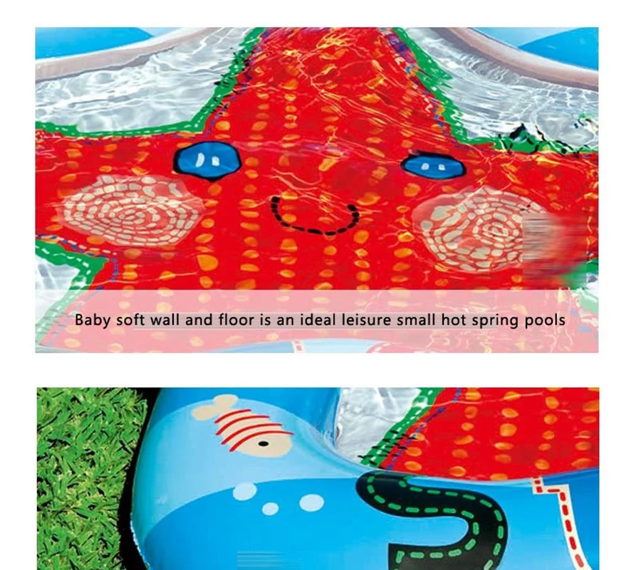 Cute interesting starfish shaped Top-ring Inflatable Support Plastic Bright colors Children's inflatable pool Paddling pool