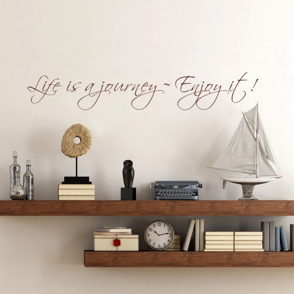 Life is a Journey Enjoy It вдохновляющие мотивирующие Quote Wall Decal Sticker Декоративная Виниловая