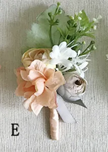 1 piece Corsage YO CHO розовый корсаж цветы Роза Жених костюм для мужчин Бутоньерка Свадебные Аксессуары декор зелень брошь на запястье корсаж браслет - Цвет: 1 piece Corsage