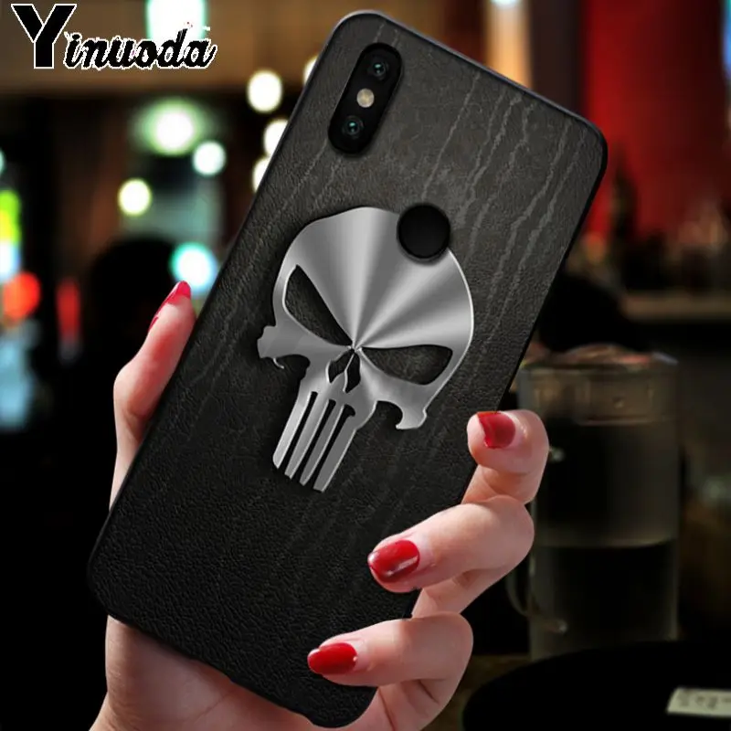 Yinuoda Каратель маска череп аксессуары чехол для телефона xiaomi redmi 7 5plus 6pro 6a 4x go note5 note7 note6pro mi8se 9se coque