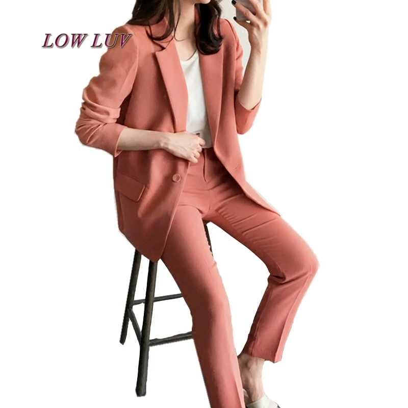 Брючные костюмы женские повседневные офисные деловые комплекты официальной