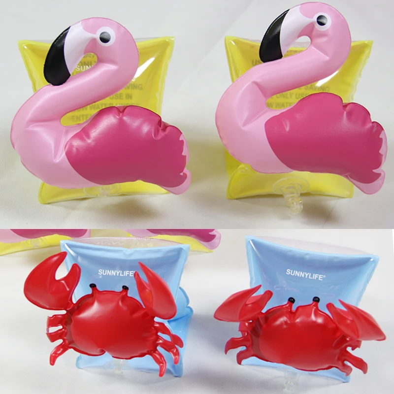 Симпатичные Надувные повязки на руку для плавания в виде фламинго поплавки детей