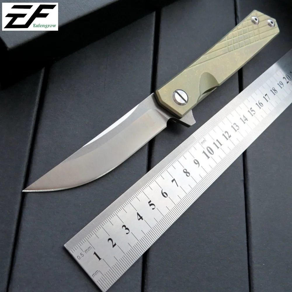 Складной нож из титанового сплава EF216 D2 со стальным лезвием + TC4 ручка походные