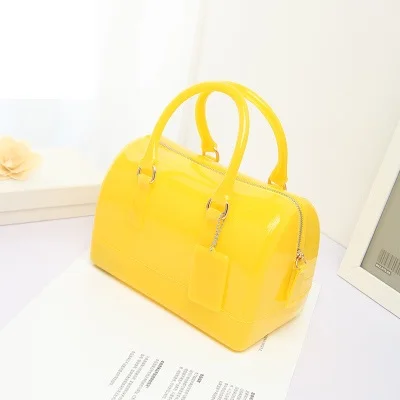 Yellow Новинка, силиконовая летняя милая сумка для конфет, желе, Женская Повседневная Сумка-тоут, женская сумка через плечо, пляжные сумки, сумка для девушек - Цвет: Yellow