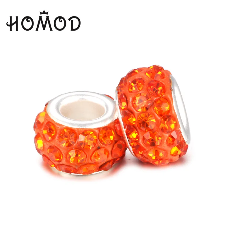 HOMOD модные 19 цветов DIY Стразы из смолы бусины Подходит для PandoraFits бренд подвески, браслеты, ожерелья Европейский ювелирные изделия
