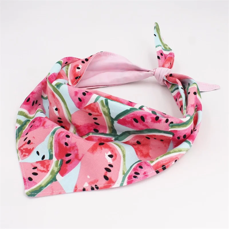 watermelon Двусторонняя бандана для собак с арбузом, бандана, шарф для собак, аксессуары для собак, подарки - Цвет: watermelon