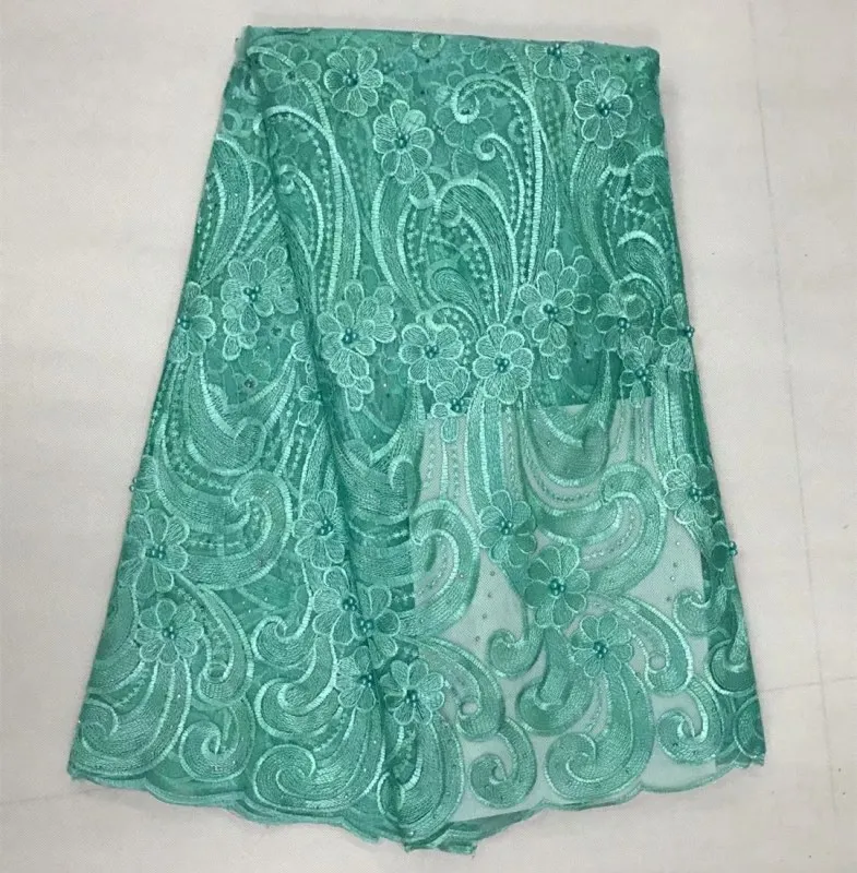 Африканская кружевная ткань с цветочной вышивкой Высококачественная бисером и