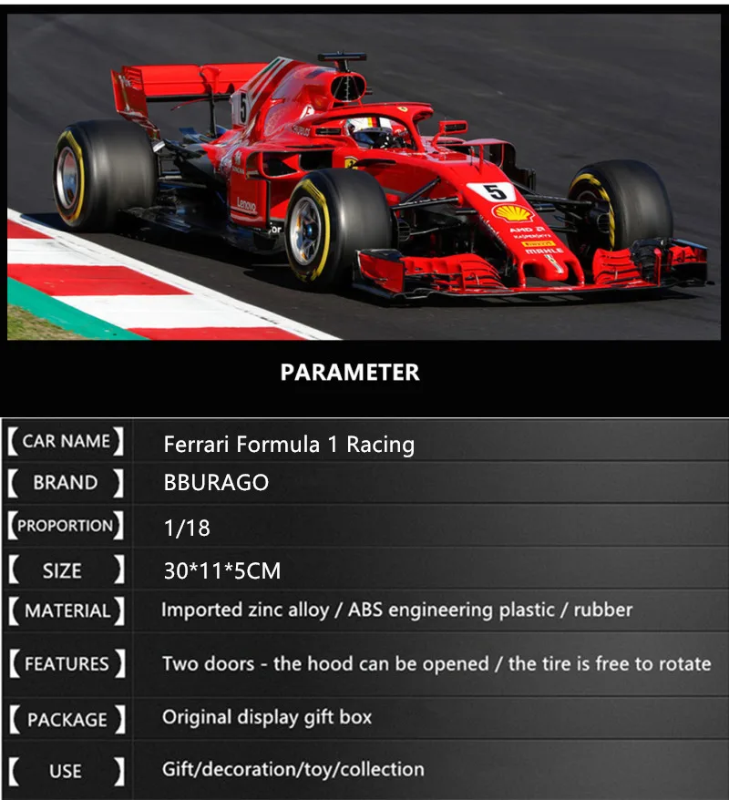 Bburago 1:18 F1 W07 Mercedes Benz NO6 производитель авторизованный имитационный сплав модель автомобиля ремесла Коллекция украшений Игрушки Инструменты