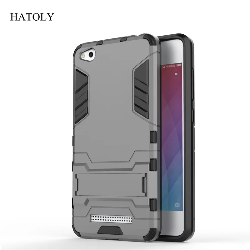 HATOLY For Armor Case Xiaomi Redmi 4A 4a Robot Silicone Rubber Hard Back Phone Cover Fundas 5&quot( | Мобильные телефоны и