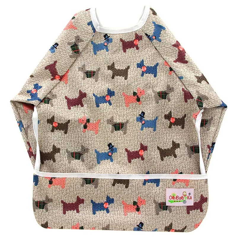 Ohbabyka Baby Feeding Bibs &amp Burp Cloths Long Sleeve Waterproof Reusable Slabbers Newborn Infant Eating | Детская одежда и