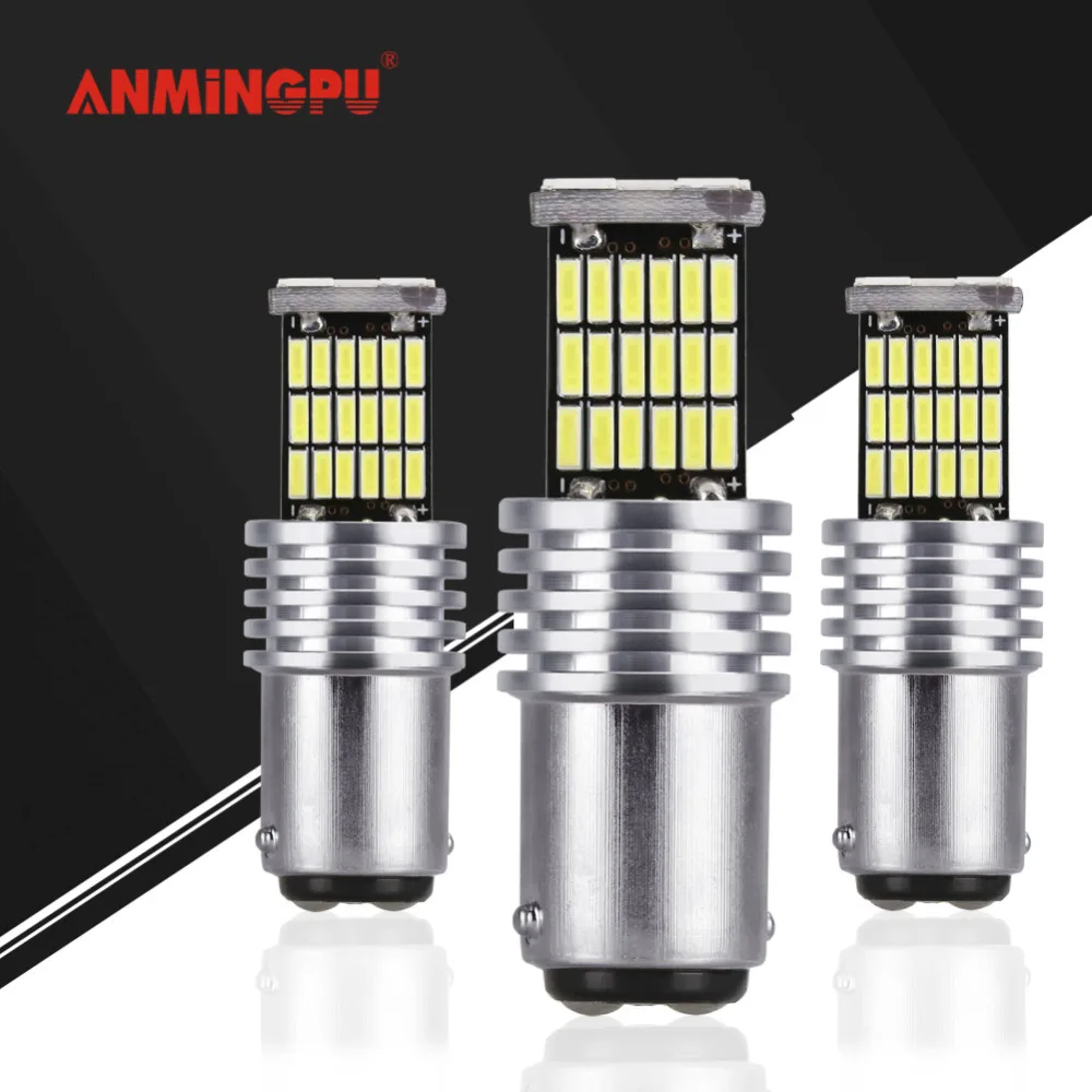 ANMINGPU 2x сигнальная лампа 1157 Светодиодная Bay15d Led P21/5W Canbus 45smd стоп сигнал задний свет