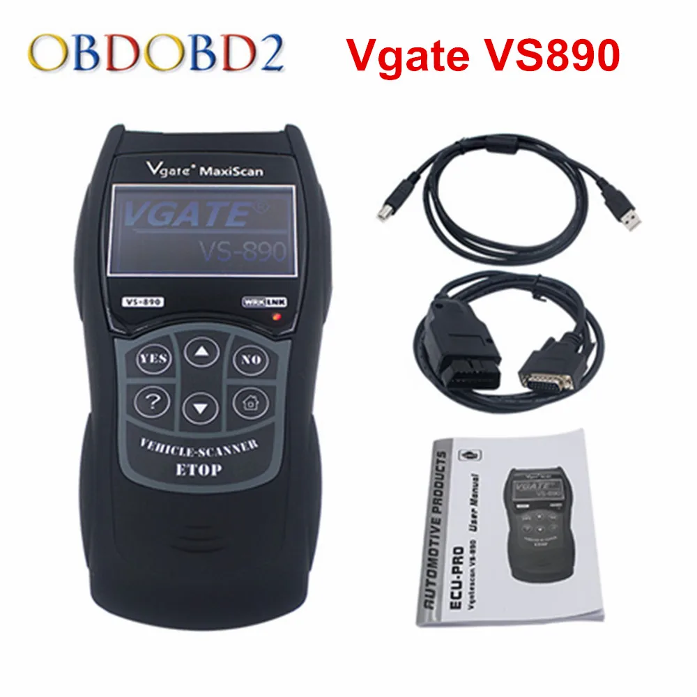 VS890 Новейший VS890/XD601 Универсальный автоматический диагностический сканер Vgate VS890 OBD2 CAN-BUS код автомобиля считыватель VS-890 многоязычный - Цвет: VS890