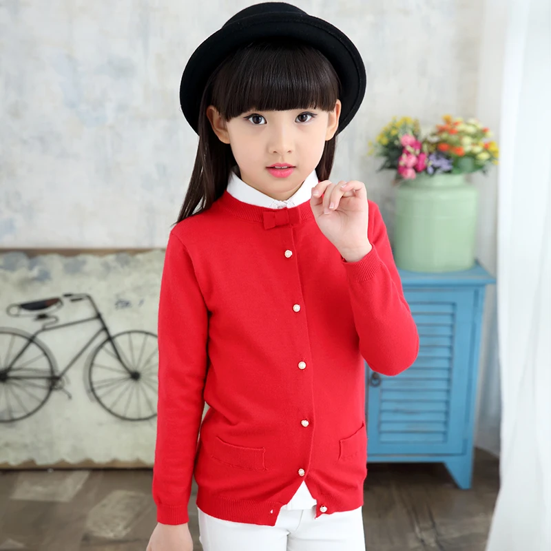 5 Цвета Одежда для детей маленьких девочек Вязаный кардиган Свитер малышей Сезон