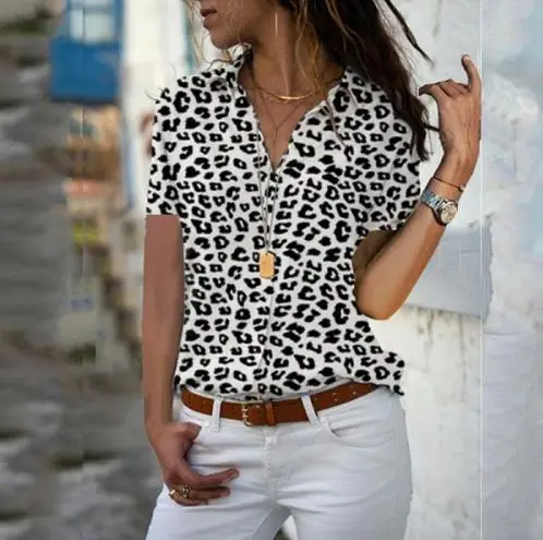 style10 Женские топы, блузки, осень, элегантная шифоновая блузка с длинным рукавом и v-образным вырезом, Женская рабочая одежда, рубашки размера плюс 5XL, блуза с отворотом - Цвет: style10